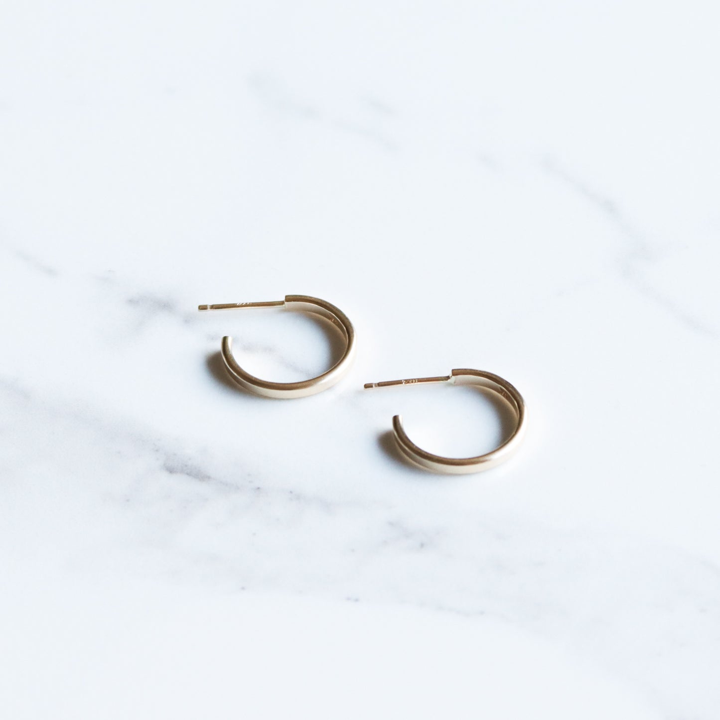 Gold Gemini Hoops