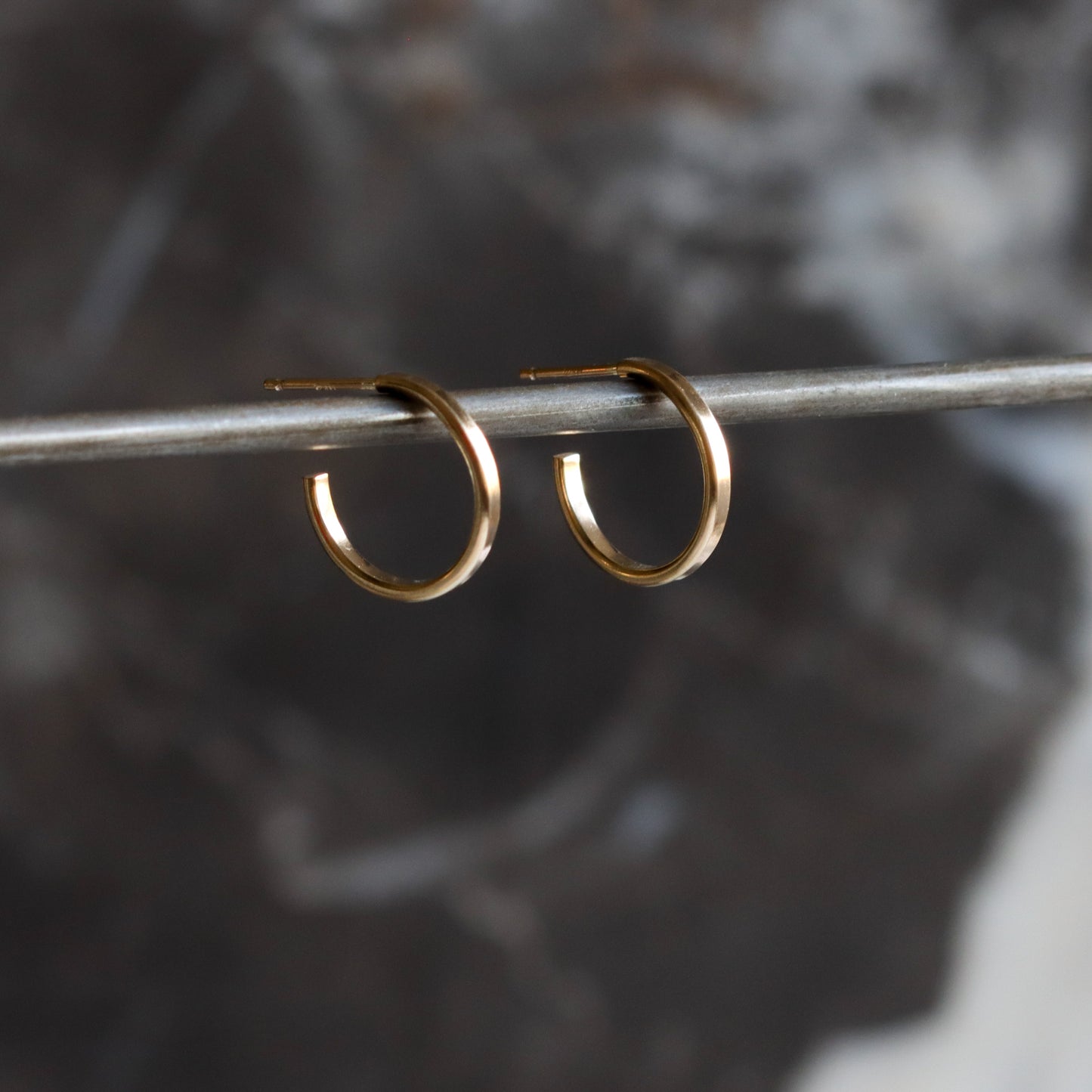 Gold Gemini Hoops