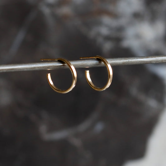 Gold Gemini Hoops