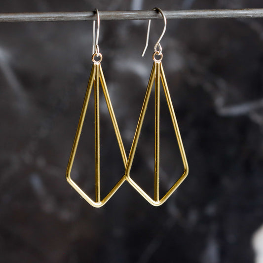 Brass Kite Earrings