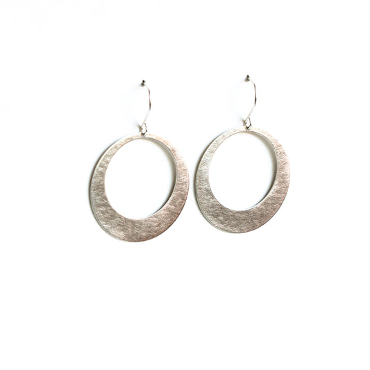 Silver Lunar Hoops